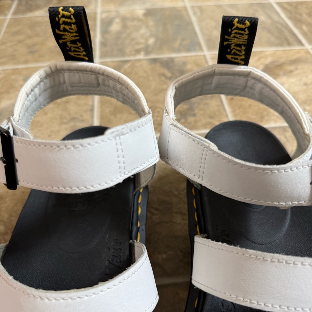 Dr. Martens White and Black Platform Strappy Sandals - Picture 9 of 13